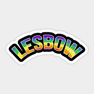 Lesbow Rainbow Word Arc Gay Pride t-shirt Shirt Tee Gift Sticker